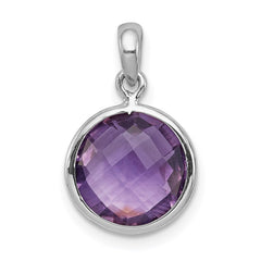 Sterling Silver Rhodium-plated Amethyst Pendant - 2