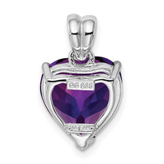 Sterling Silver Rhodium-plated Amethyst Pendant - 6