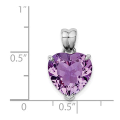 Sterling Silver Rhodium-plated Amethyst Pendant - 6