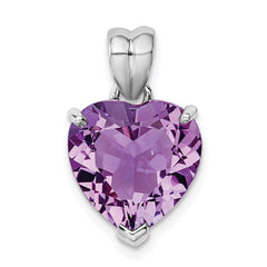 Sterling Silver Rhodium-plated Amethyst Pendant - 6