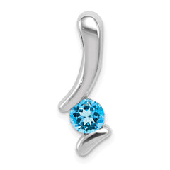 Sterling Silver Rhodium-plated Blue Topaz Pendant - 6