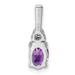 Sterling Silver Rhodium-plated Diamond and Amethyst Pendant - 2