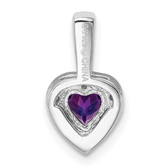 Sterling Silver Rhodium-plated Diamond and Amethyst Pendant - 3