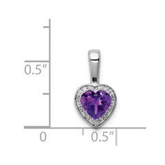 Sterling Silver Rhodium-plated Diamond and Amethyst Pendant - 3