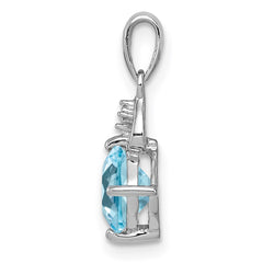 Sterling Silver Rhodium Plated Diamond and Light Swiss BT Pendant - 2
