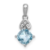 Sterling Silver Rhodium Plated Diamond and Light Swiss BT Pendant - 2