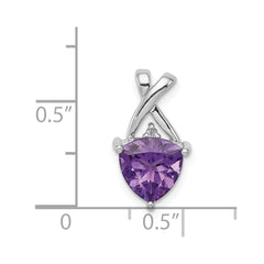 Sterling Silver Rhodium Plated Amethyst and White Topaz Pendant
