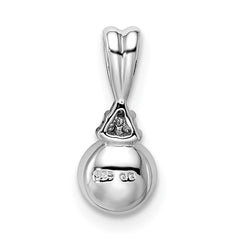 Sterling Silver Rhod Plated Diamond and FW Cultured Pearl Pendant - 2