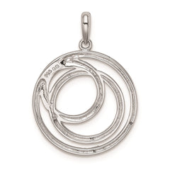 Sterling Silver Rhodium Plated Diamond Pendant - 3