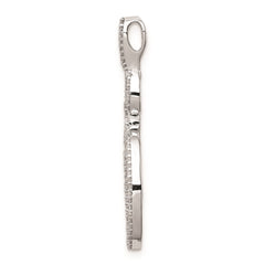 Sterling Silver Rhodium Diam. Oval Pendant