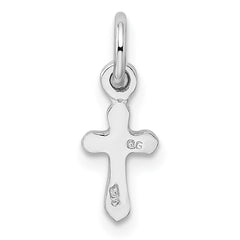 Sterling Silver RH-pltd Child's Jan Red Preciosca Crystal Cross Pendant