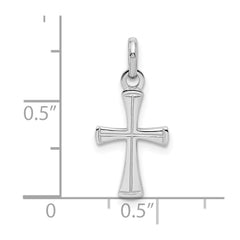 Sterling Silver RH Plated Child's Polished Cross Pendant - 2