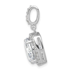 Sterling Silver Rhodium-plated Polished CZ Pendant - 3