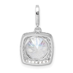 Sterling Silver Rhodium-plated Polished CZ Pendant - 3