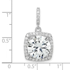 Sterling Silver Rhodium-plated Polished CZ Pendant - 3