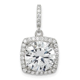 Sterling Silver Rhodium-plated Polished CZ Pendant - 3
