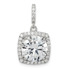 Sterling Silver Rhodium-plated Polished CZ Pendant - 3