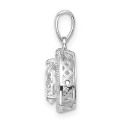 Sterling Silver Rhodium-plated Polished CZ Pendant - 2