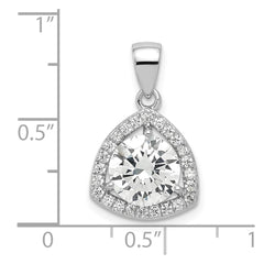 Sterling Silver Rhodium-plated Polished CZ Pendant - 2