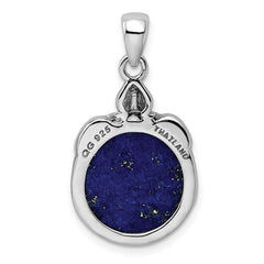 Sterling Silver Rhodium-plated Lapis Lazuli Pendant