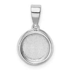 Sterling Silver Rhod-plated Lab Created Opal Round Pendant