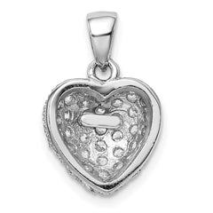 Sterling Silver Rhodium-plated CZ Micro pavâ Heart Pendant