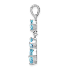 Sterling Silver Rhodium-plated Blue Topaz Pendant - 2