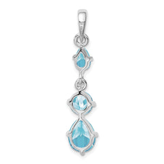 Sterling Silver Rhodium-plated Blue Topaz Pendant - 2