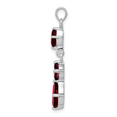 Sterling Silver Rhodium-plated Garnet Pendant - 2