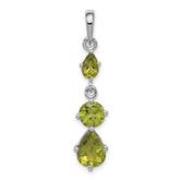 Sterling Silver Rhodium-plated Peridot Pendant - 2