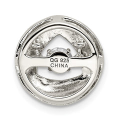 Sterling Silver Platium-plated Rose-tone Vibrant CZ Chain Slide