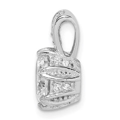 Sterling Silver Rhodium-plated CZ Pendant - 3