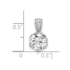 Sterling Silver Rhodium-plated CZ Pendant - 3