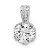 Sterling Silver Rhodium-plated CZ Pendant - 3