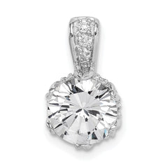Sterling Silver Rhodium-plated CZ Pendant - 3