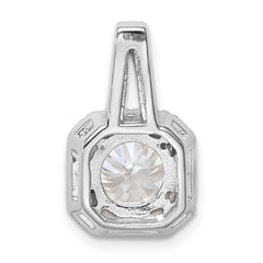 Sterling Silver Rhodium-platedCZ Halo Pendant