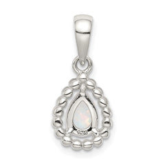 Sterling Silver Lab Created Opal Pendant