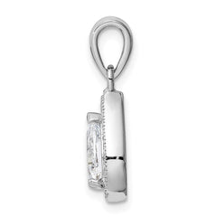 Sterling Silver Rhodium Plated CZ Pendant - 4