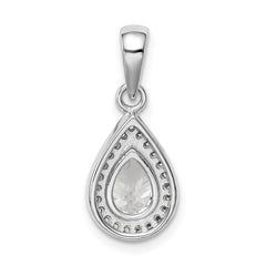 Sterling Silver Rhodium Plated CZ Pendant - 4