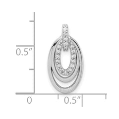 Sterling Silver Rhodium-plated CZ 3-Oval Chain Slide