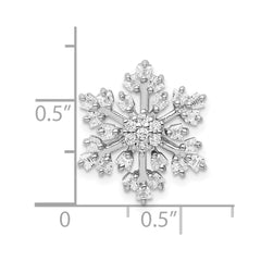 Sterling Silver Rhodium-plated CZ Snowflake Chain Slide - 2