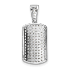 Sterling Silver Rhodium-plated Polished CZ Pendant