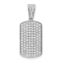 Sterling Silver Rhodium-plated Polished CZ Pendant