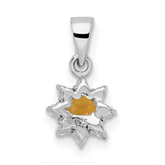 Sterling Silver RH Polished Citrine and Topaz Pendant