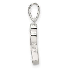 Sterling Silver Polished Geometric Shapes CZ Pendant