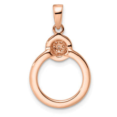 Sterling Silver & Rose Gold-plated CZ Circle Pendant