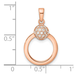 Sterling Silver & Rose Gold-plated CZ Circle Pendant