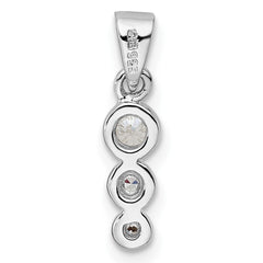 Sterling Silver RH Polished CZ Pendant