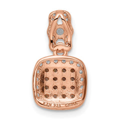 Sterling Silver Rose-tone Black Rhodium-plated Fancy CZ Pendant