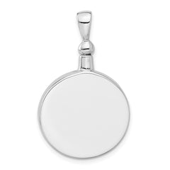 Sterling Silver Rh-plated Enamel Round Paw Print Ash Holder Pendant